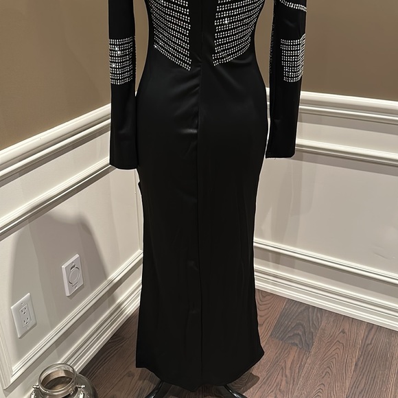 Drilling Side Slit Round Neck Maxi Dress - Picture 16 of 17